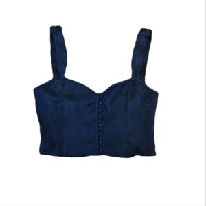 Silk Laundry cropped tank top bustier camisole 100% silk size XS sweetheart neck